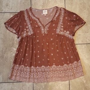 3/$12 knox rose boho flutter sleeve top
